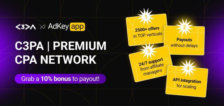 C3PA | Premium CPA Network | 2500+ offers in TOP verticals